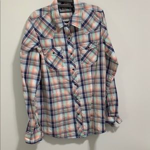 NWOT. Cruel girl long sleeve plaid shirt